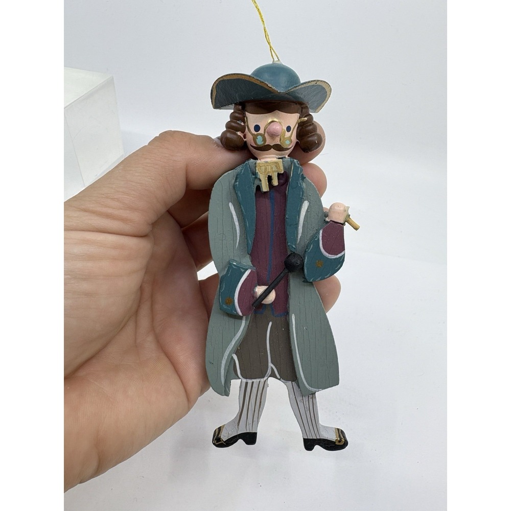 Vintage Wooden Victorian Man Christmas Ornament